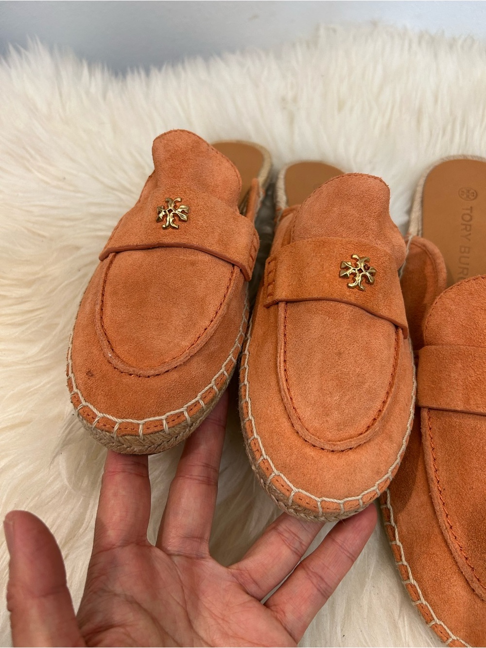 Tory Burch Suede Espadrille Mule in Burnt Orange size5.5&10.5 - Picture 5 of 9